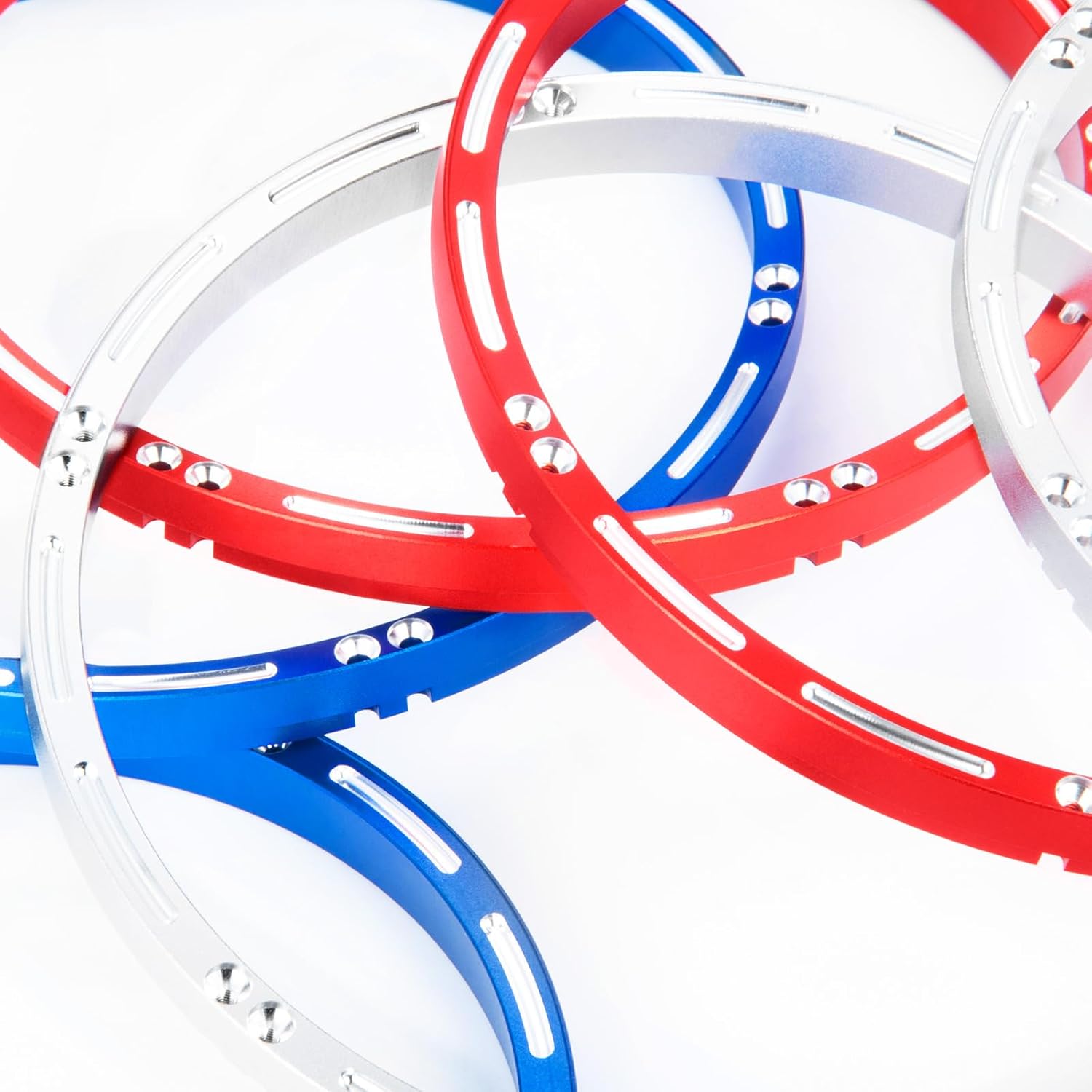 RCHUBAM Front Wheel Reinforcement Rings 2Pcs Aluminum 7075 Wheel Outer Rings 120 * 9.5mm for LOSI 1/4 Promoto MX RC Motorcycle Upgraded Parts (Red)
