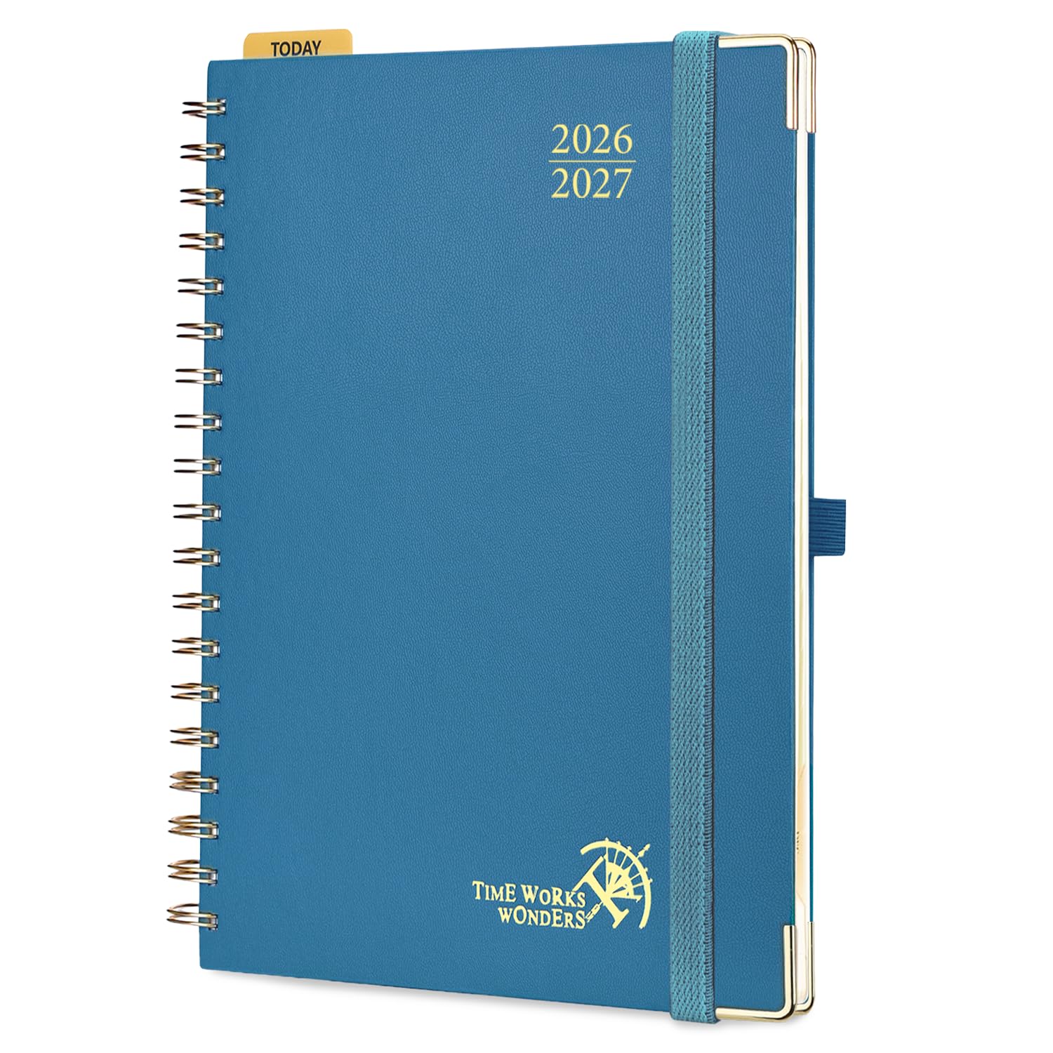 POPRUN 2026-2027 Academic Diary A4 Week to View Big Spiral 17 Months (Aug'26 - Dec'27) Vertical Academic 26/27 Weekly Hardback Planner(Night Sky Blue)