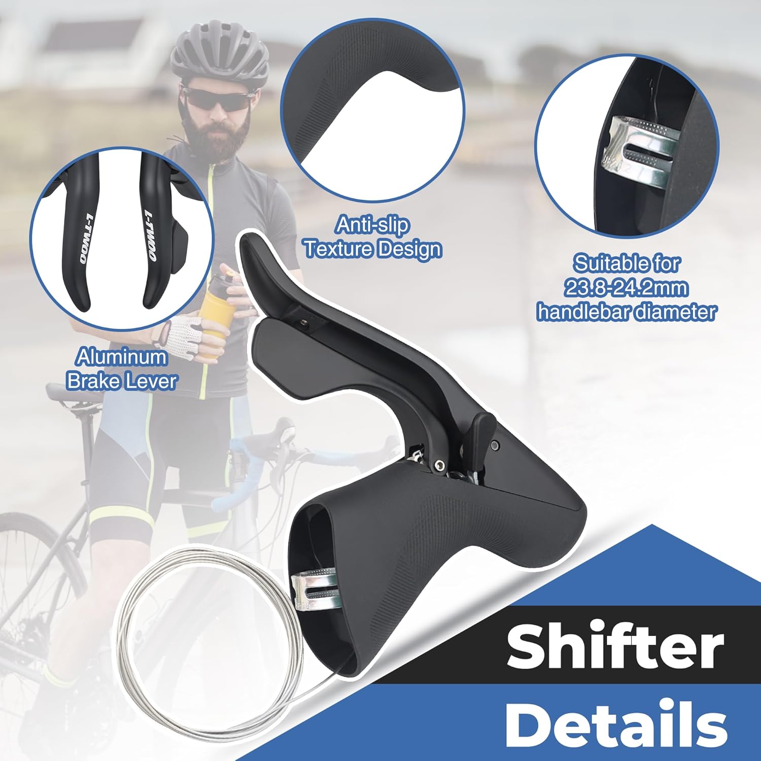 L-TWOO Road Bike Groupset 1 x 9 Speed Includes Bike Shifter Set and Rear Derailleur Bicycle Shifter Set with Shifter Lever for Road Bicycle Compatible with Shimano