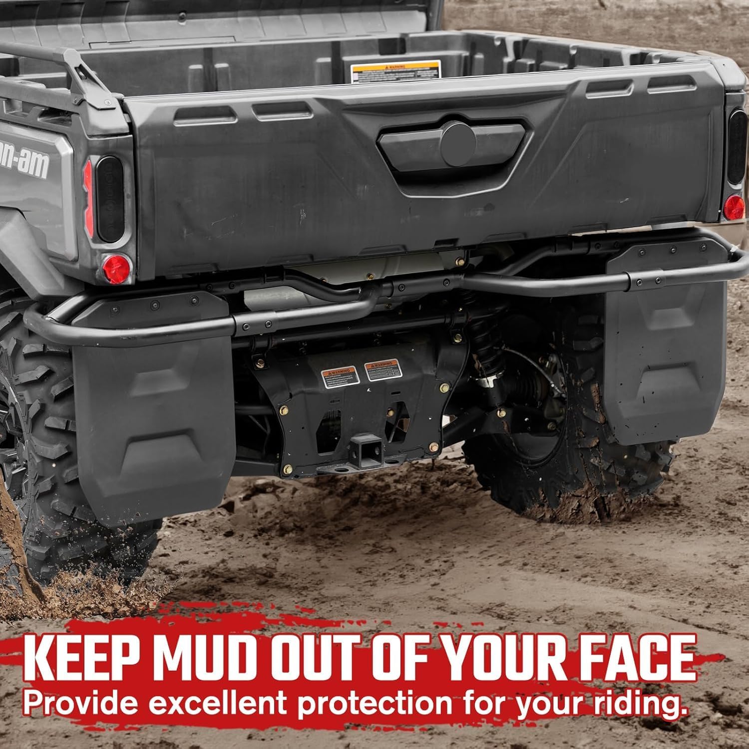 A & UTV PRO Mud Flaps Kit for 2016-2023 Can-Am Defender Accessories, Rear Mud Guards Fender Flares Extension Splash Proof, Replace OEM #715003041, 2PCS