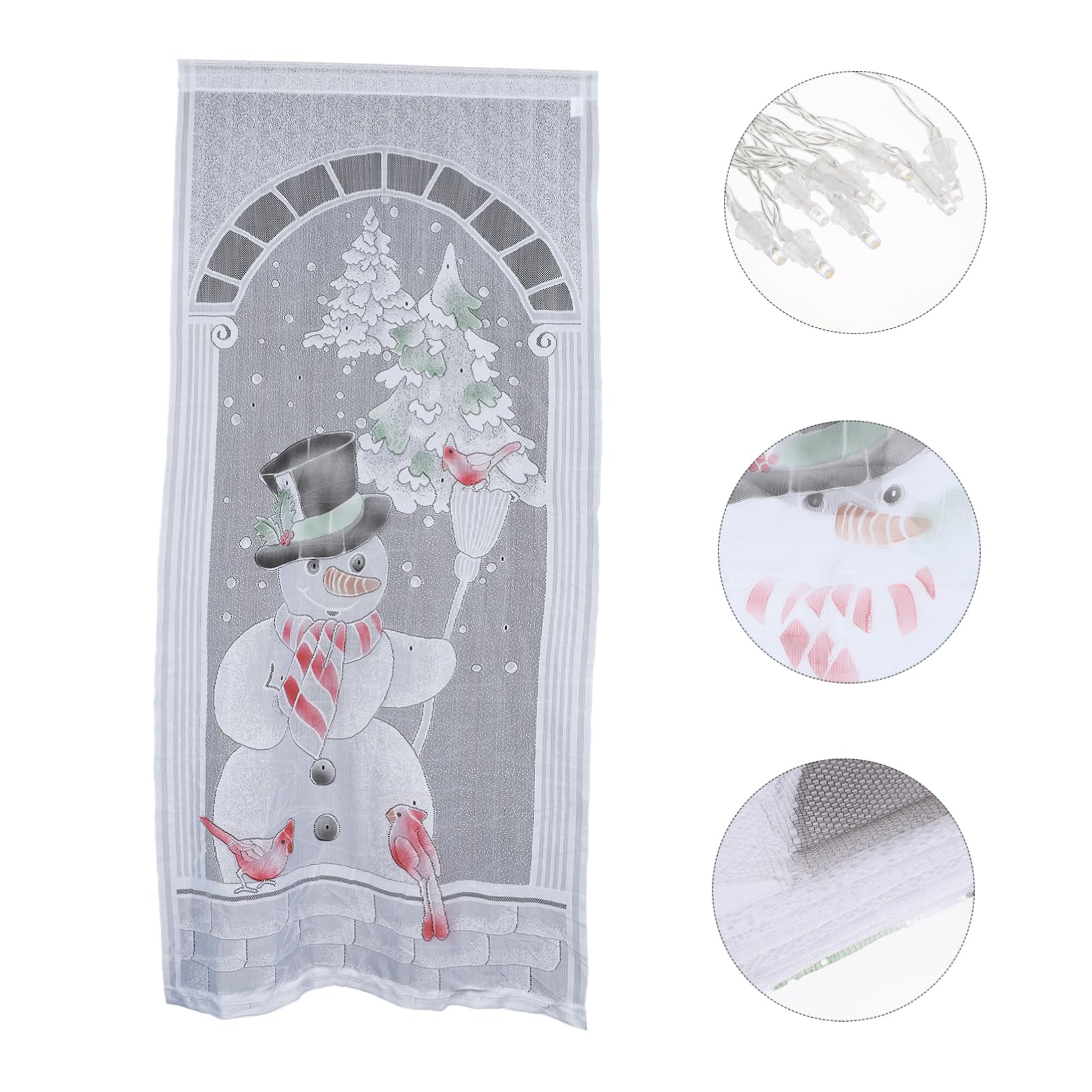 Alipis 5 Sätze Weihnachten Leuchtende Vorhänge Quaste Verdunkelungsvorhänge Beleuchteter Weihnachtsvorhang Fenster Led Solar- Ornamente Weihnachtsschmuck Gardinen Für Weiß Polyester