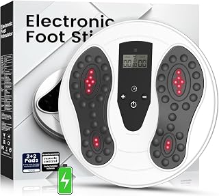 EMS Foot Massager for Neuropathy,Electric NMES Foot Massager for Pain Relief,Newly PBMT Therapy Circulation Machine for Legs and Feet,with 4 TENS Muscle Stimulator Patches,Improve Blood Circulation