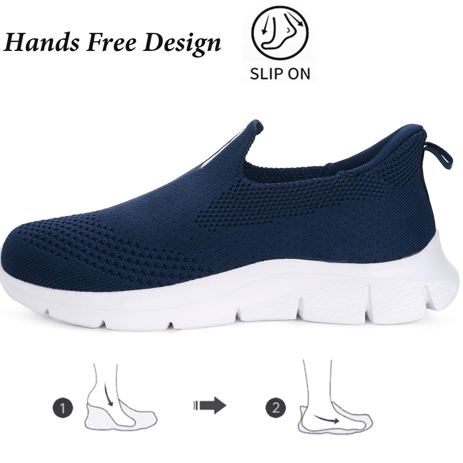 Zapatillas Casual para Hombre Mujer Slip-ins Zapatos de Caminar Deportivas Correr Tenis Sneaker Cómodas Manos Libres Sin Cordones 36-46 — view 3