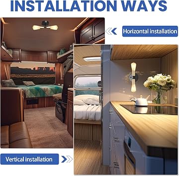 Bonlux 12 Volt Interior Vanity Light Fixture, RV Wall Sconce with On/Off Switch, Semi-Flush Mount, Bathroom Vanity Light for Motorhome, Camper, Trailer, E26/E27 Base (Bulbs Not Included)