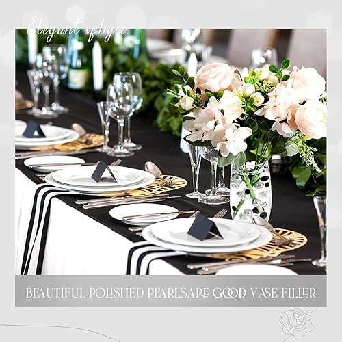 Miniatura 6 de Jadive 200 cuentas de perlas para relleno de jarrón, sin agujero, jarrón de perlas de maquillaje para soporte de brochas para decoración del hogar,