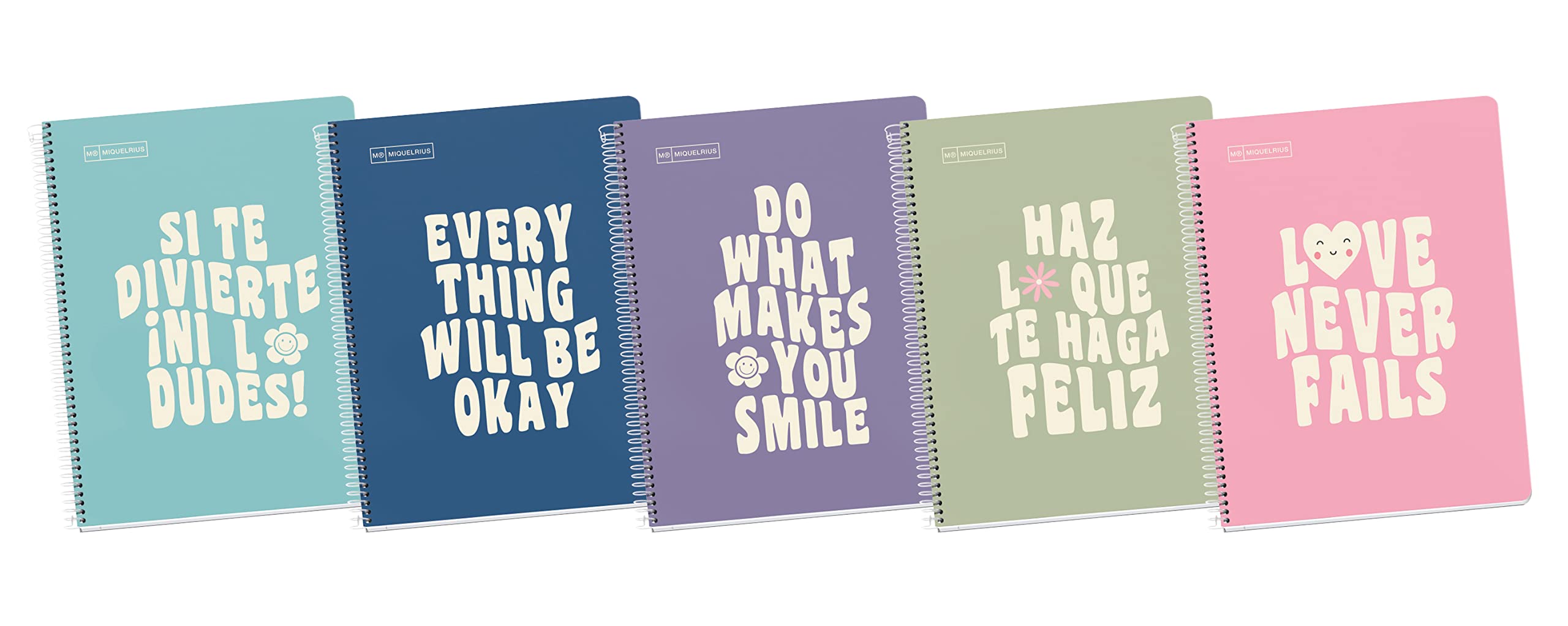 Miquelrius - Pack 5 Carnets Messages A4, Grille 5x5mm, 80 Feuilles