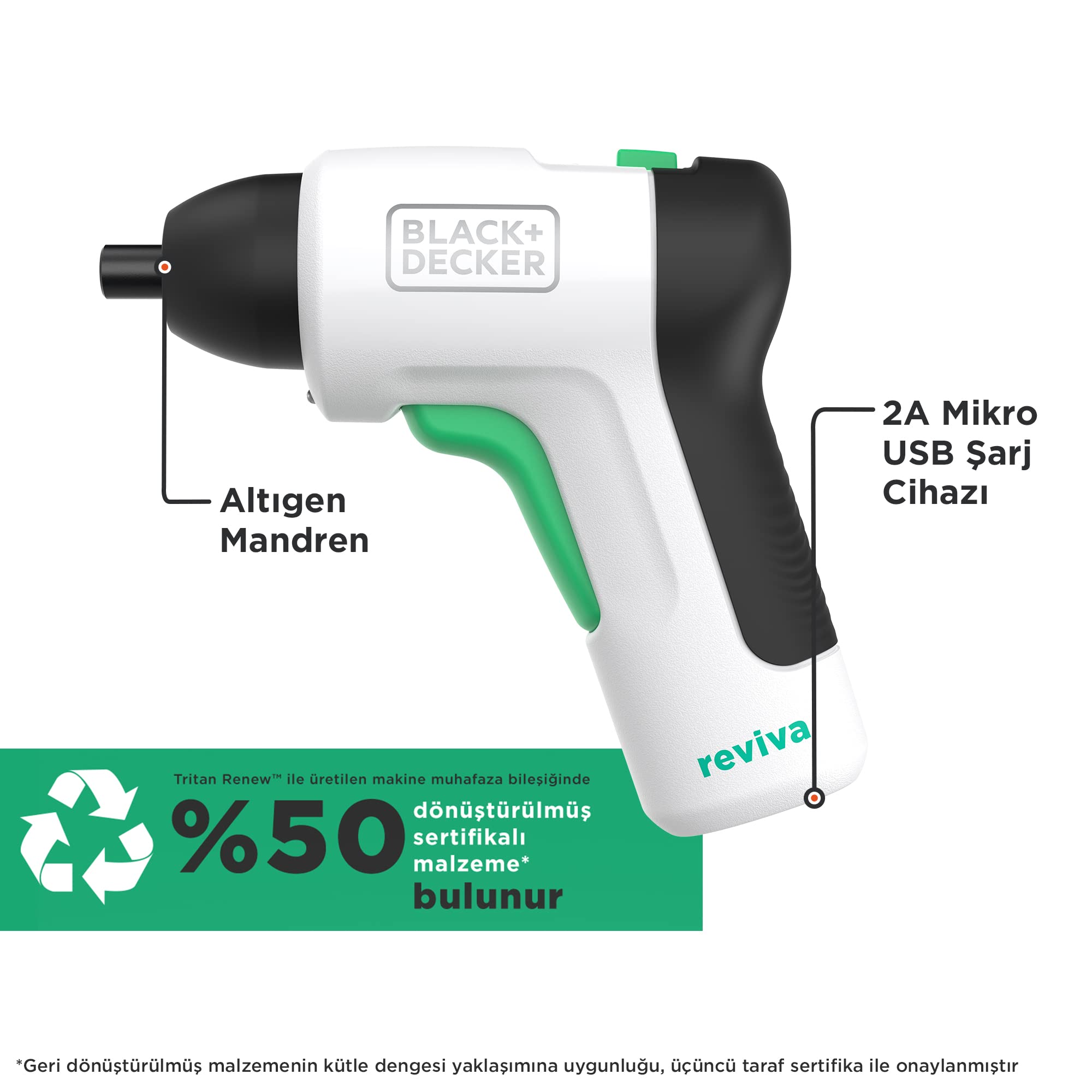 Black + Decker Reviva REVSD4C-XJ 3.6V Şarjlı Vidalama