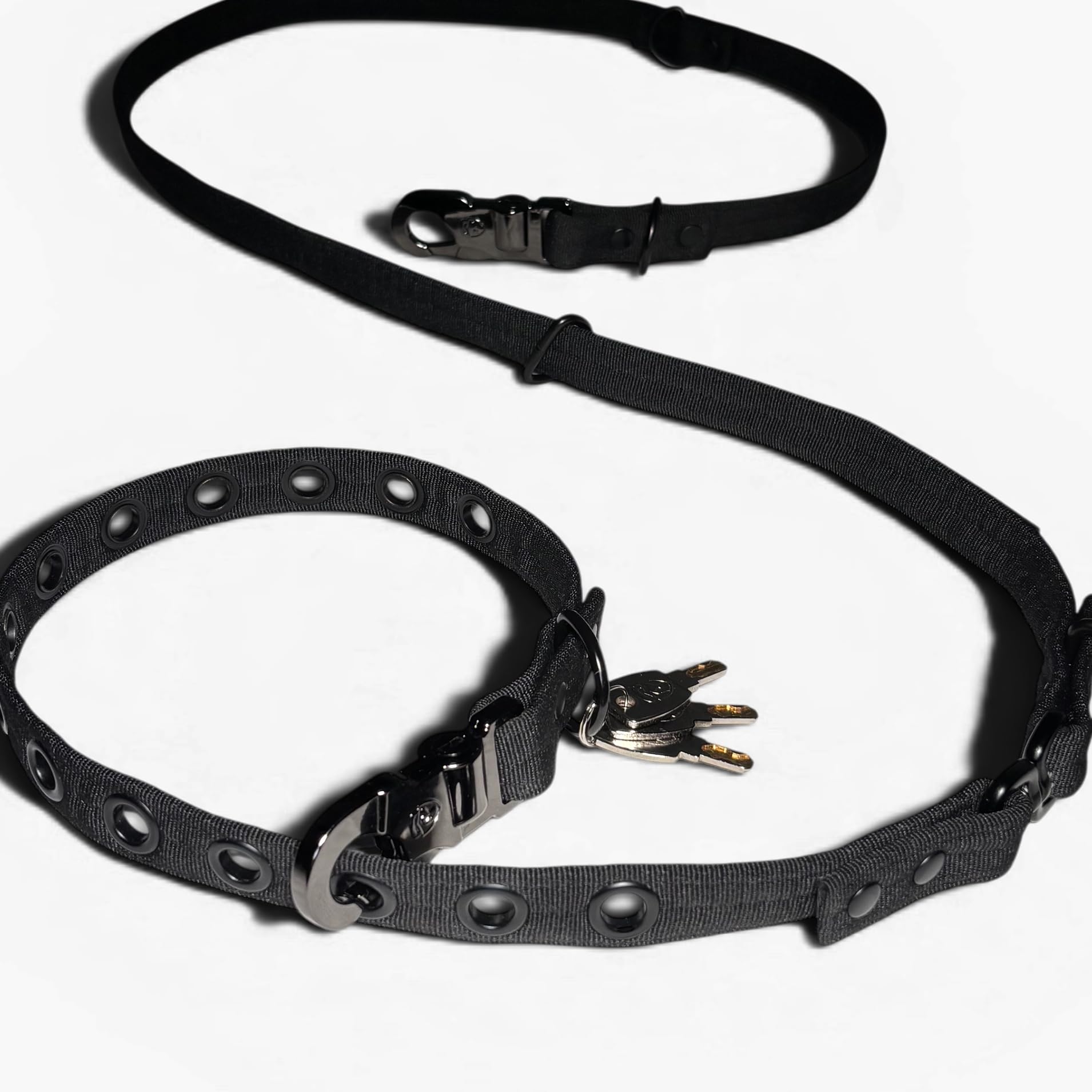 abschließbare Hundeleine + Halsband 2 Schlösser inkl. 3 Schlüssel schnittfest bissfest