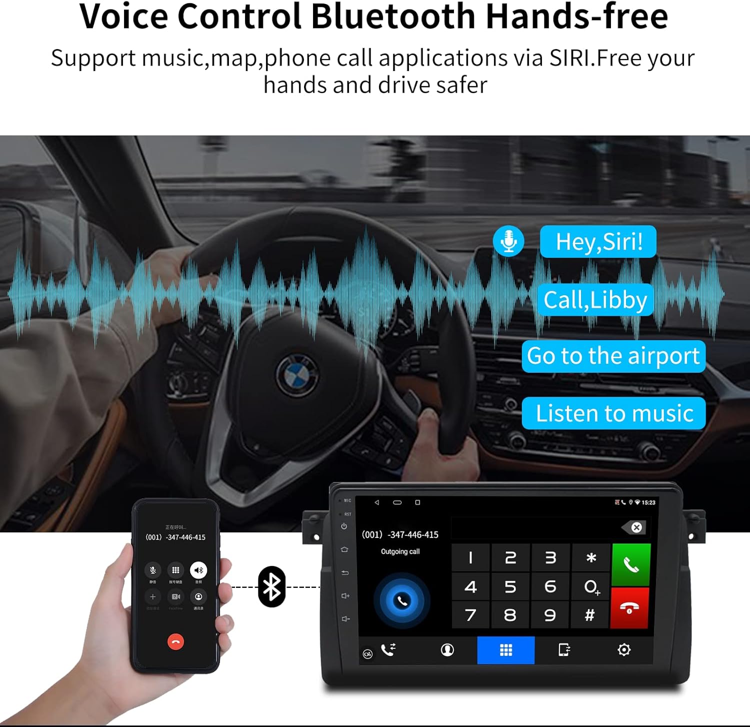 2023 new upgrade android 12 car radio fit for 1999 2005 bmw 3 series e46bruynic 9 inch ips touch screen car stereo with carplay android autobuilt