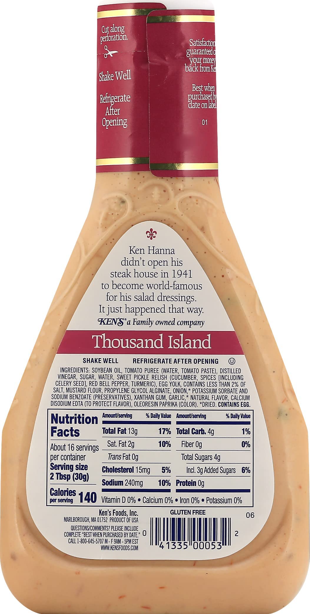 Ken's Steak House Thousand Island Salad Dressing 16 Oz (Pack of 3)