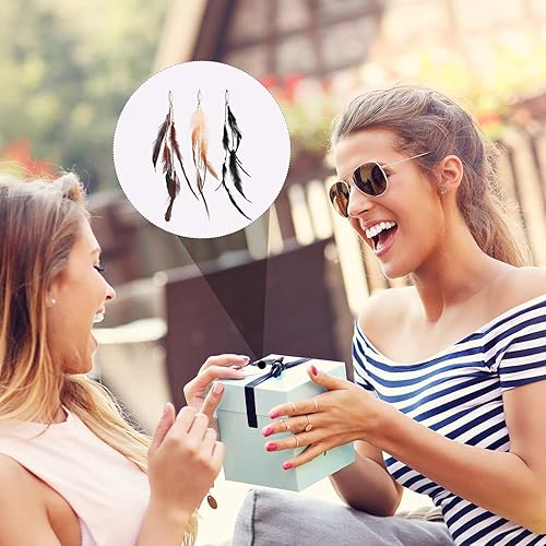 Miniatura 6 de RONRONS Paquete de 6 extensiones de cabello hippie bohemio hechas a mano con clip de plumas, tocado de peine, accesorios de bricolaje para mujer