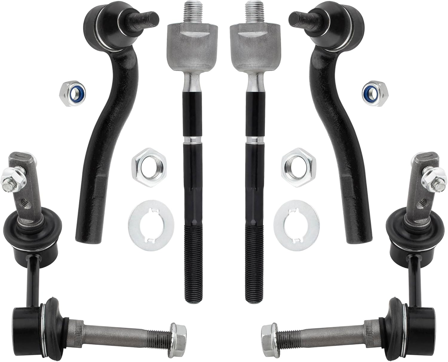 BOXI (Set of 6) Front Inner & Outer Tie Rod Ends + Sway Bars Links Kit Fit for Lexus SC430 2002 2003 2004 2005 2006 2007 2008 2009 2010 | Replace K90675 K90679 ES80584 ES80585 EV800543