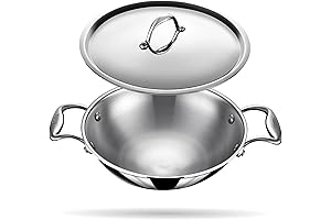 Artisan Triply Stainless Steel Round Bottom Kadhai, 2.6 L