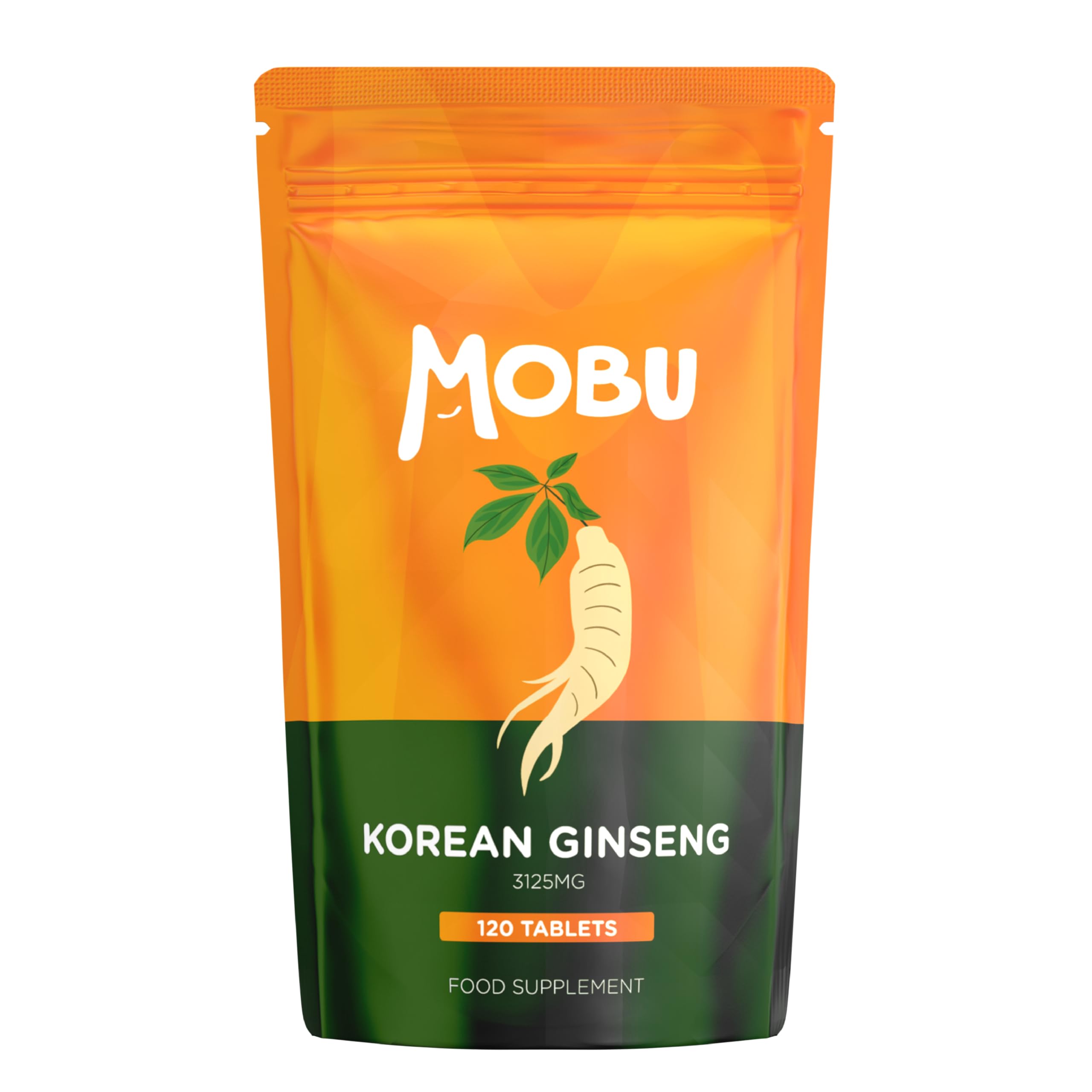 Korean Ginseng Max 3125mg 120 Tablets | High Strength Panax Red Ginseng | Cognitive Health & Endurance | GMP Approved | Vegan Letterbox Friendly | MOBU UK