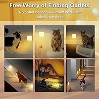 Vista 7 de Luz nocturna con batería recargable USB para interiores, con sensor de movimiento adhesivo, sin necesidad de enchufar a la pared, mini luces