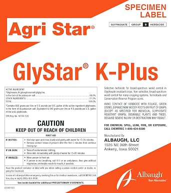 Generic Gly Star K-Plus (2.5 Gallons) - Postemergence, Systemic Herbicide, Potassium-Based glyphosate Glyphosate Concentrate with Surfactant...48.8% (Compare to Honcho K6), AD082020