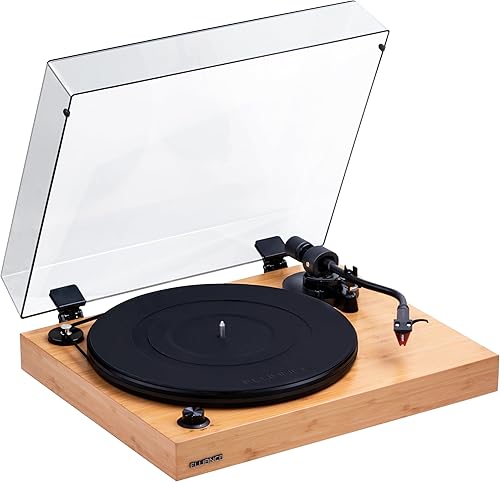 Fluance RT83 - Tocadiscos de vinilo de alta fidelidad de referencia con cartucho rojo Ortofon 2M, motor de control de velocidad, zócalo de madera