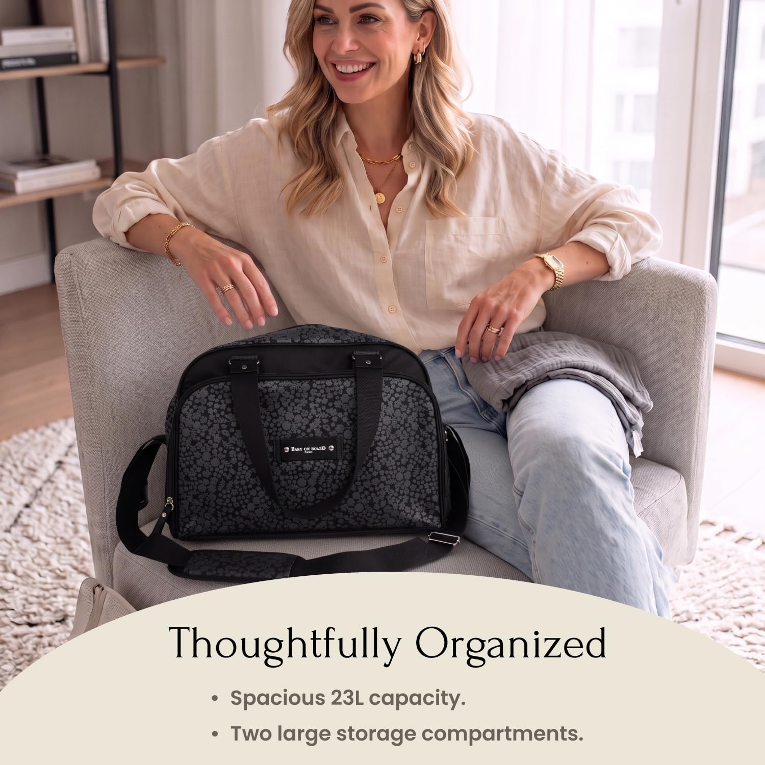Simply: Borsa per pannolini compatta, pratica ed elegante per genitori attivi - Liberty