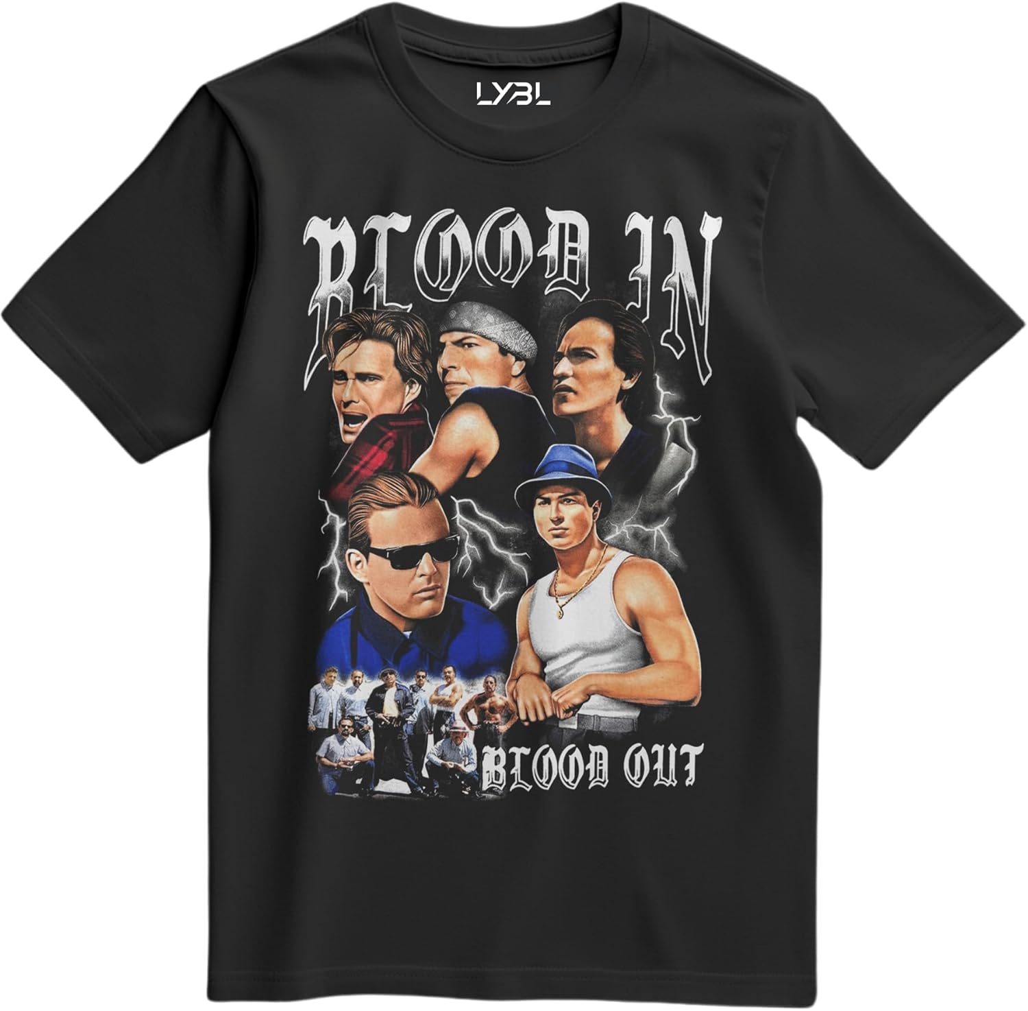 Vatos Locos Blood in Blood Out Chicano Miklo La Onda Gallo Negro Shirt