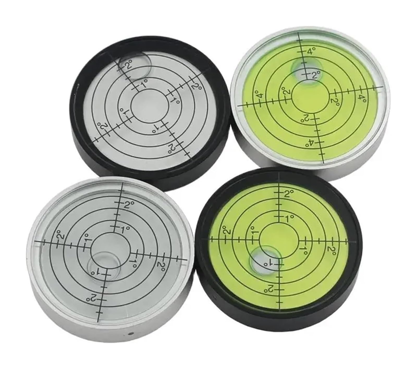 Livella orizzontale in vetro circolare universale in metallo 5 mm/m 10 mm/m(Black)