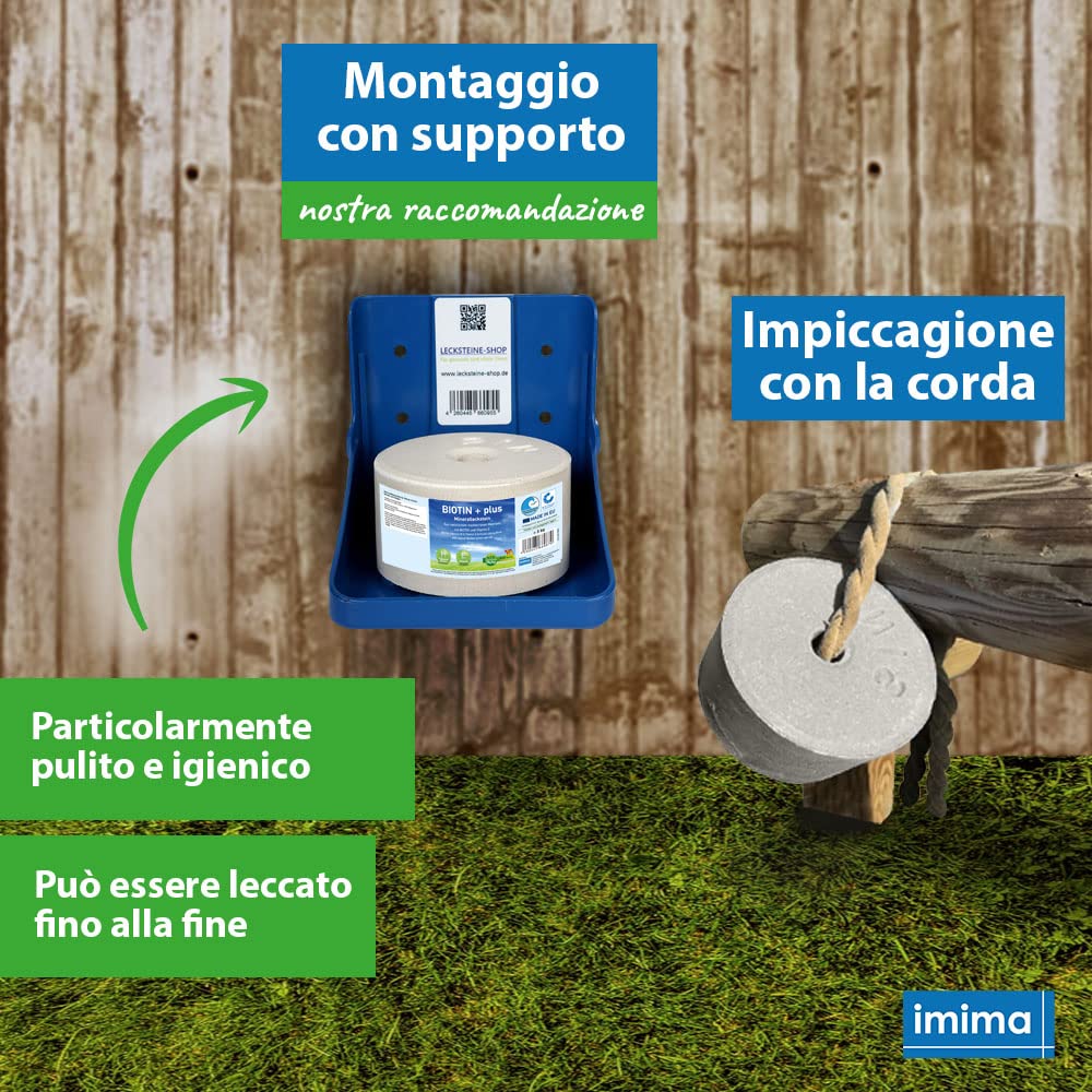 Mineral Lick Horse Starter Set con BIOTIN+, ZINCOBLOCK, SUPERMAG, MEDITERRANEO Set di pietre da leccare per cavalli, pecore, capre e selvaggina: 4 x 3 kg.