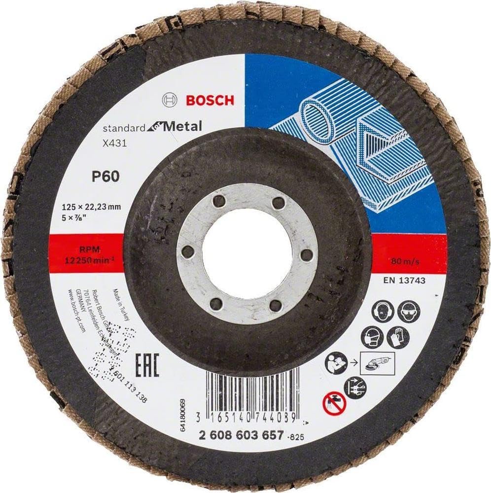 Bosch Professional Tarcza szlifierska standardowa do metalu 125 mm K 60 X431 kątowa 2608603657, 1 W, 230 V, 60
