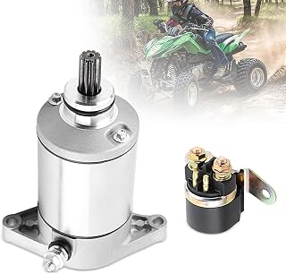 Starter Motor with Relay Fit for Suzuki Quadrunner 250 KingQuad 250/300 & Arctic Cat 250/300, Replace 3545-003 3545-017 31100-19B00