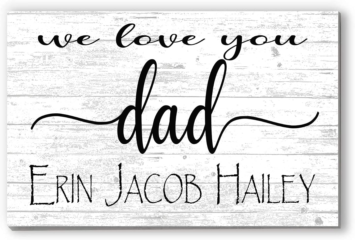 Broad Bay We Love You Dad Personalized Sign – Custom Solid Wood Gift with Children’s Names – Father’s Day, Birthday, or Christmas Gift for Dad – 16.5" x 10.5"
