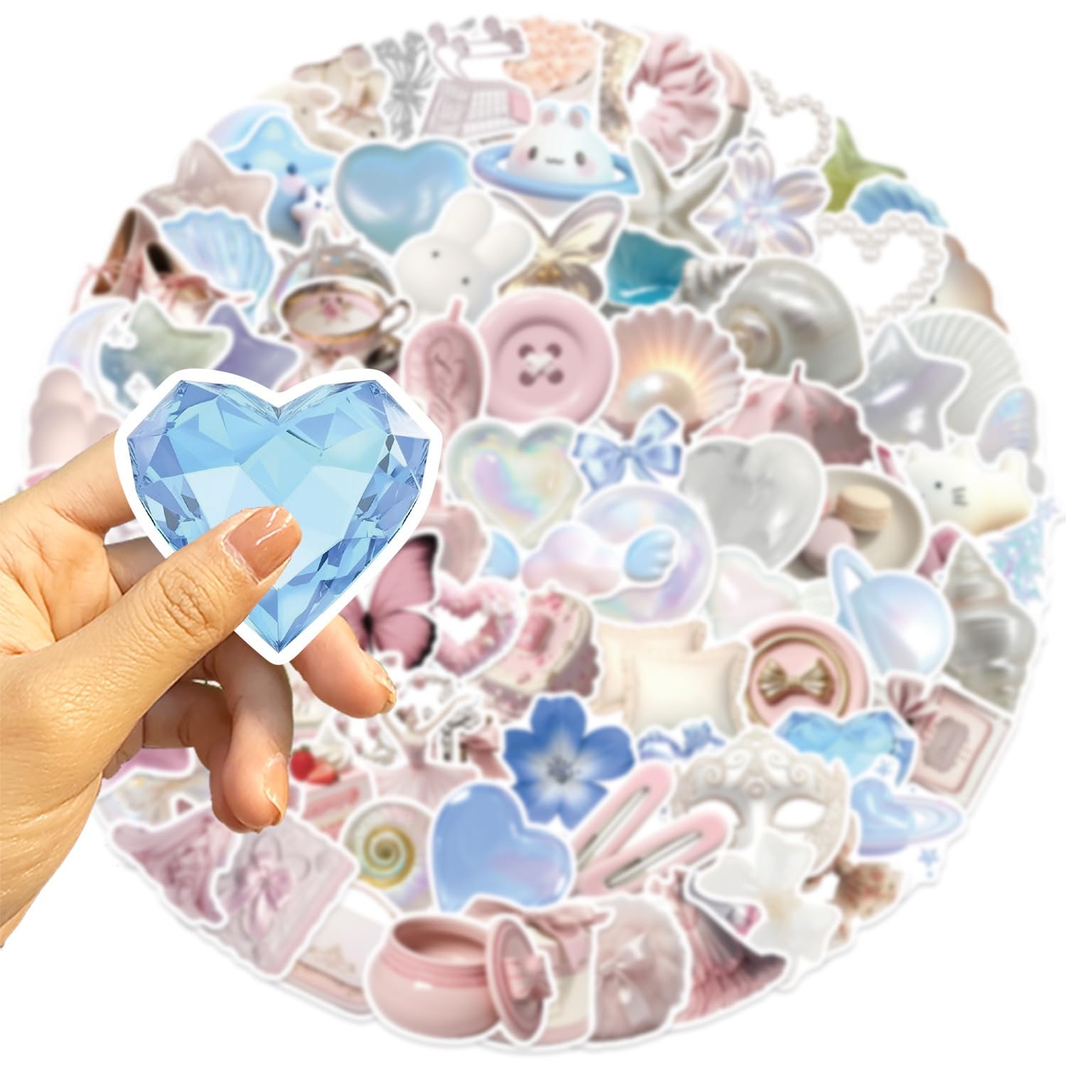 100pcs Coquette Stickers Pack - Cute Waterproof Vinyl Aesthetic Stickers for Girls, 2-2.3inch - Image 4