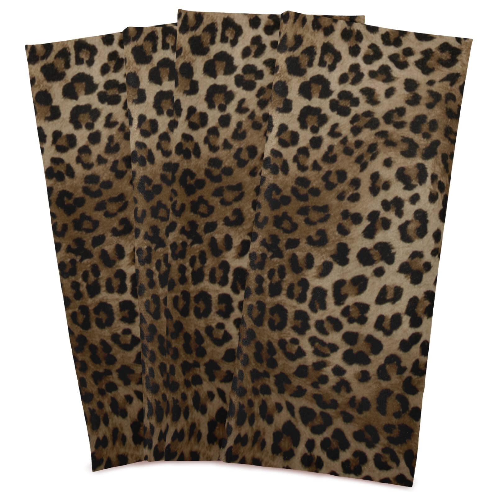 Naanle Animal Leopard Print Kitchen Towels - 6 Pack Reusable Dish Cloths - Absorbent Hand, Tea & Bar Towels - 28 x 18 in