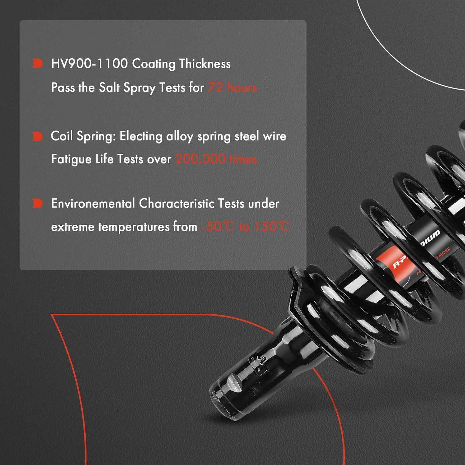 A-Premium Front Pair (2) Complete Strut & Coil Spring Assembly Compatible with Chevrolet Trailblazer 02-09 & GMC Envoy 02-09 & Buick Rainier 04-07 & Saab 9-7x 05-09 & Isuzu, Driver and Passenger Side