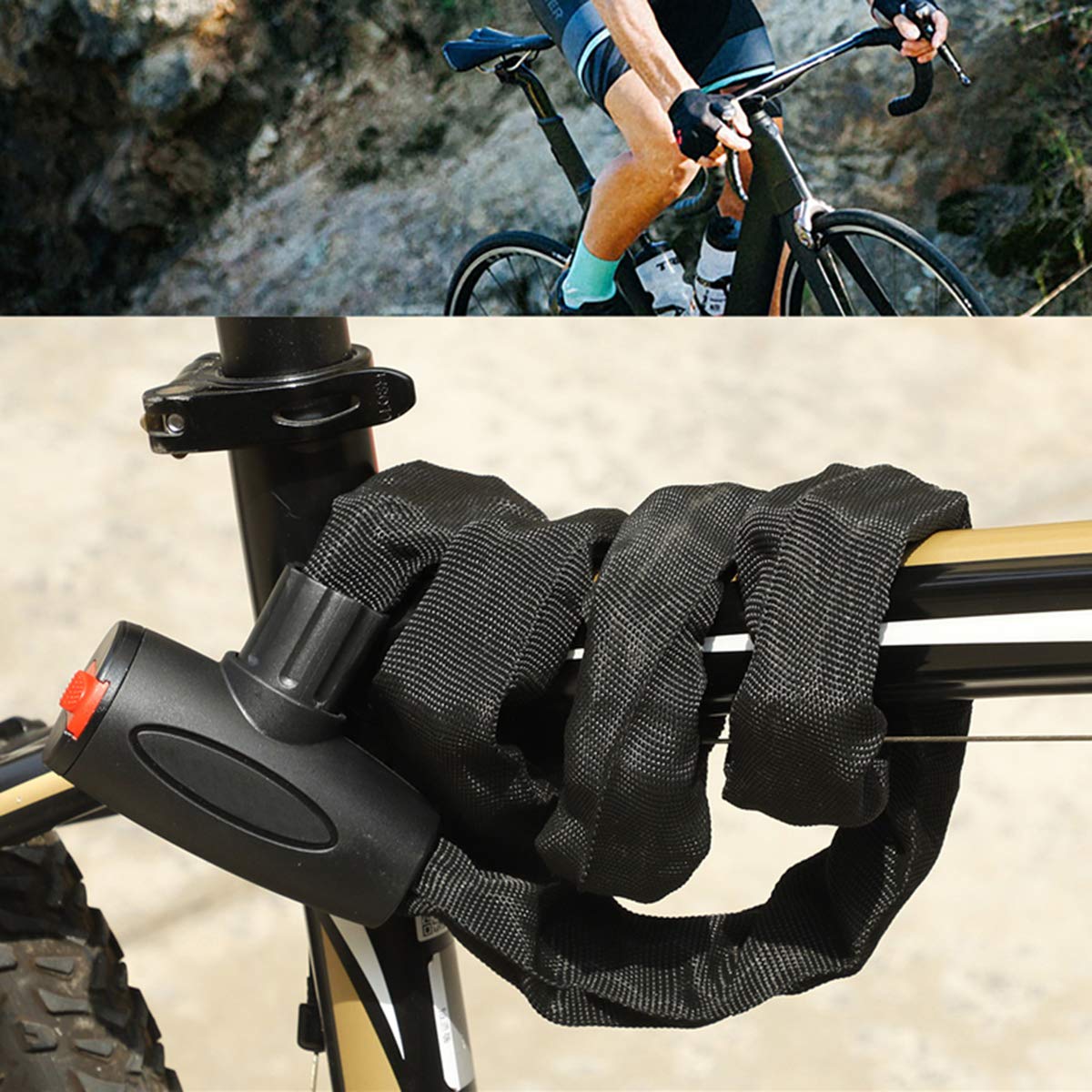 YONGYAO Bicicleta Bicicleta de Seguridad antirrobo Cerradura Aleación de Acero Reforzada Moto Ciclismo-0.9m