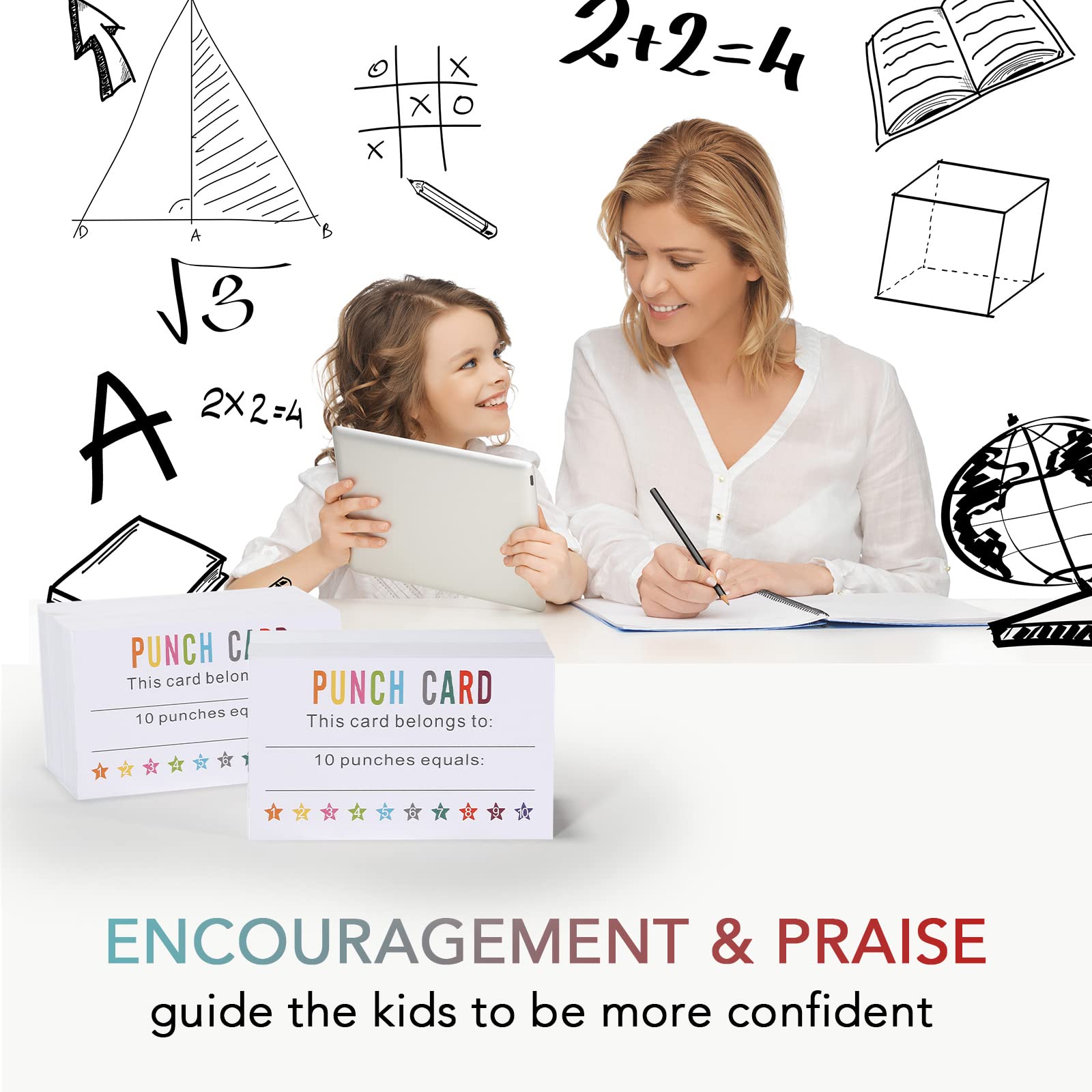 ONEDONE Stanzkarten, 200 Stück, Belohnungskarten für Klassenzimmer, Anreize für Kinder, Studenten, Lehrer, Klassenzimmerbedarf, 8,9 x 5,1 cm, Sterne