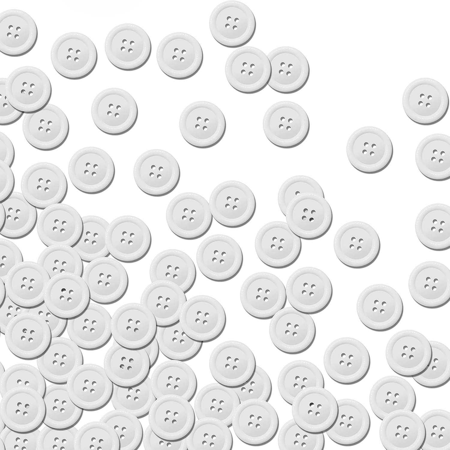 240 PCS in 8 Colors Round Multicolored 4 Holes Resin Buttons 25mm for Sewing Craft (1 Inch)