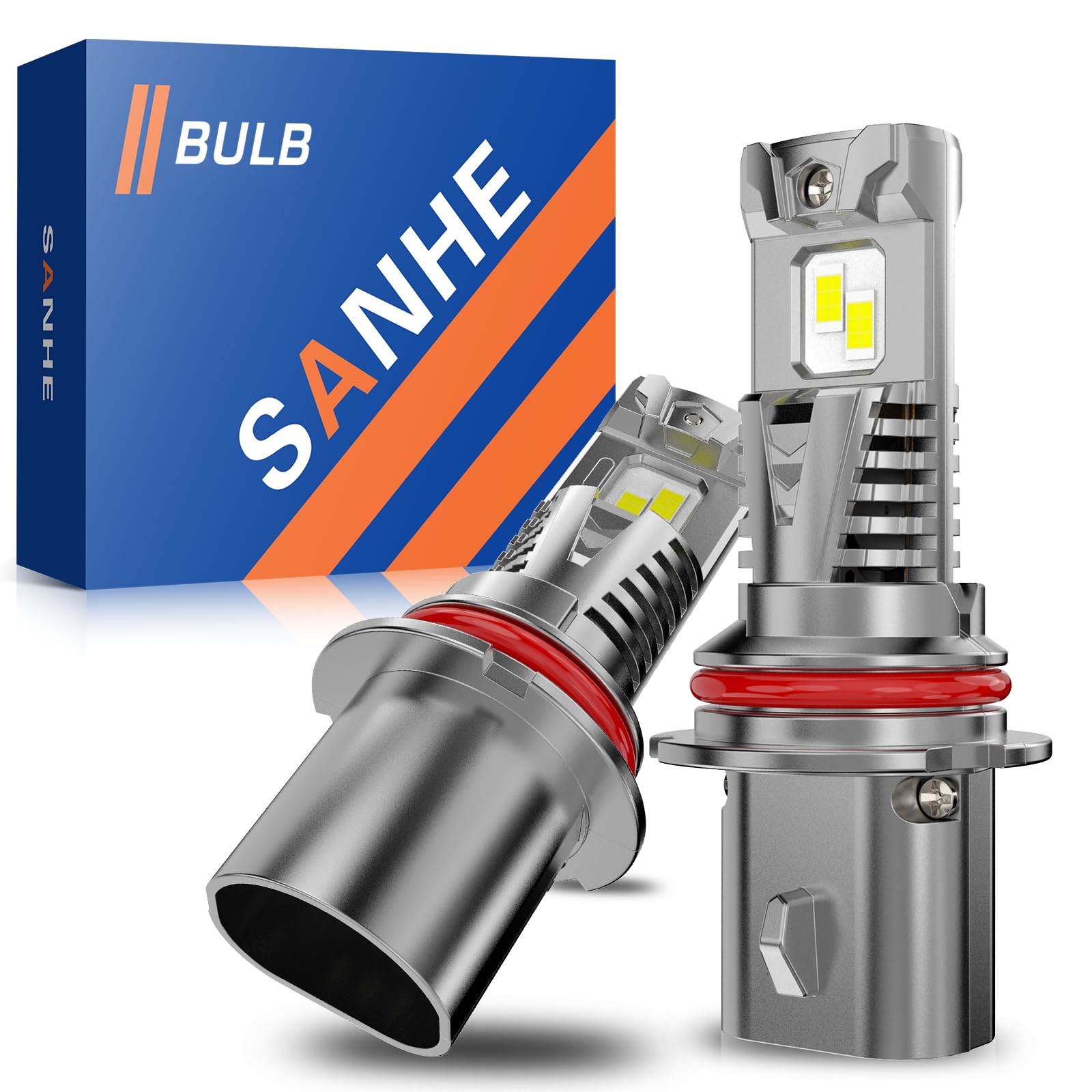 9004 Fog Bulbs,Upgraded 24000LM 600% Super Bright 9004,1:1 Size No Adapter Required 9004 Bulb,Plug and Play with Fan,6500K Cool White IP68 Waterproof,Pack of 2 (9004)