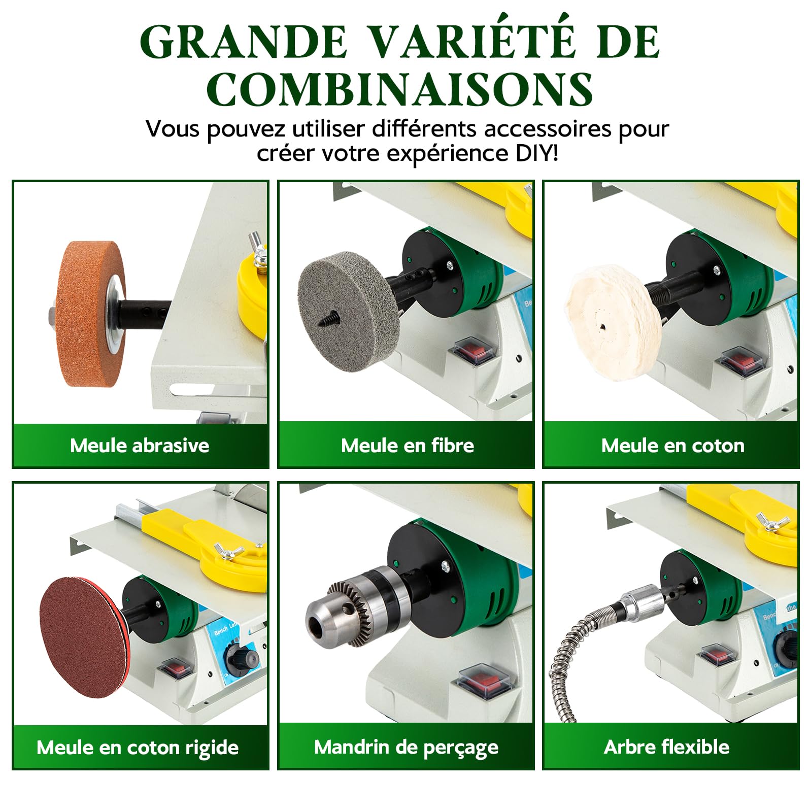 Polisseuse 5 en 1 - Scie circulaire de table - Petite polisseuse 800-10000 tr/min - 750 W - Jade électrique - Polisseuse de table et scie de table avec lames pour polissage/coupe/polissage
