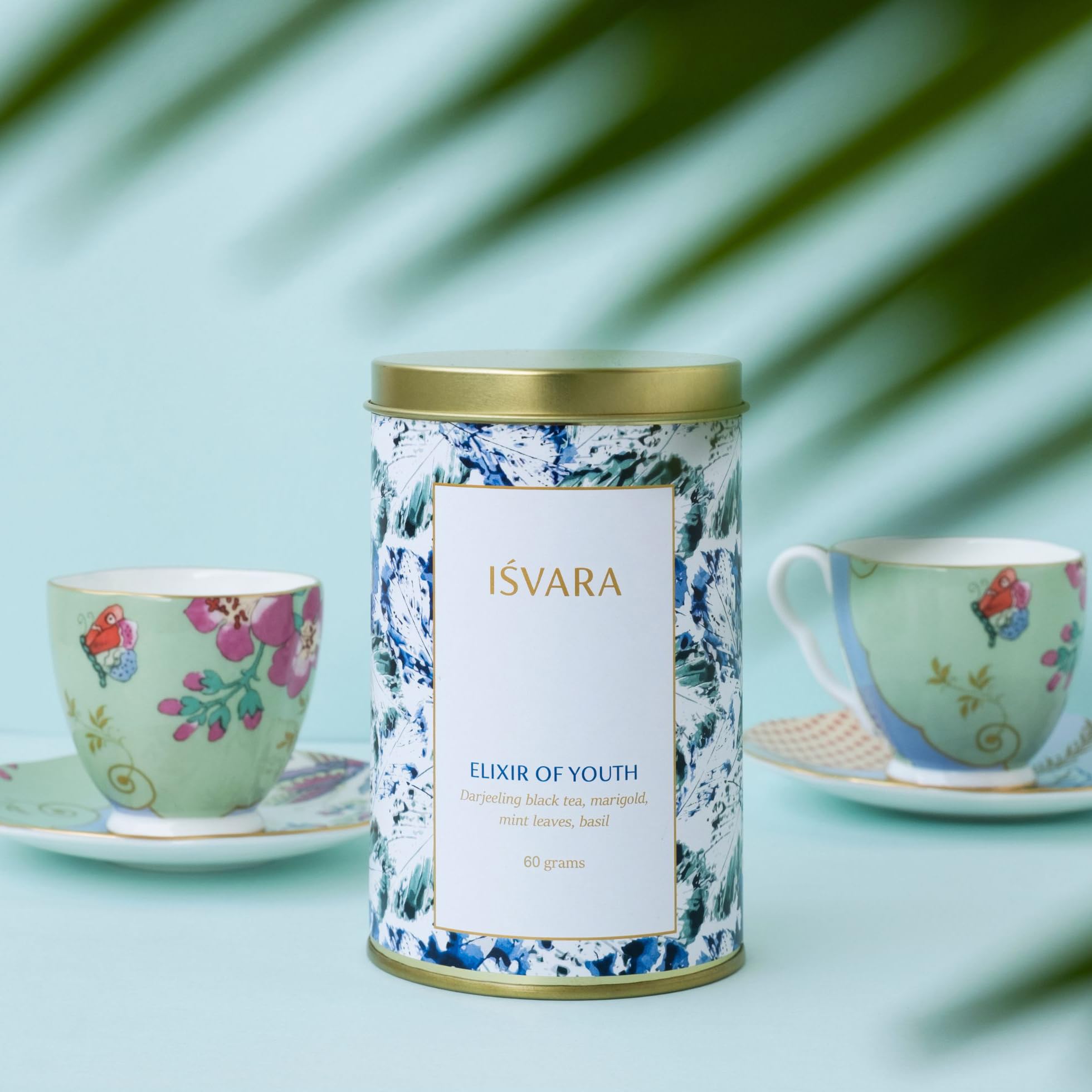 ISVARA Darjeeling Black Tea - Elixir of Youth, Strong, Malty blend of Darjeeling Black Tea, Marigold Petals, Mint, Basil, Rich in antioxidants, Loose tea leaves Good for Detox, skin health, 60gm 3