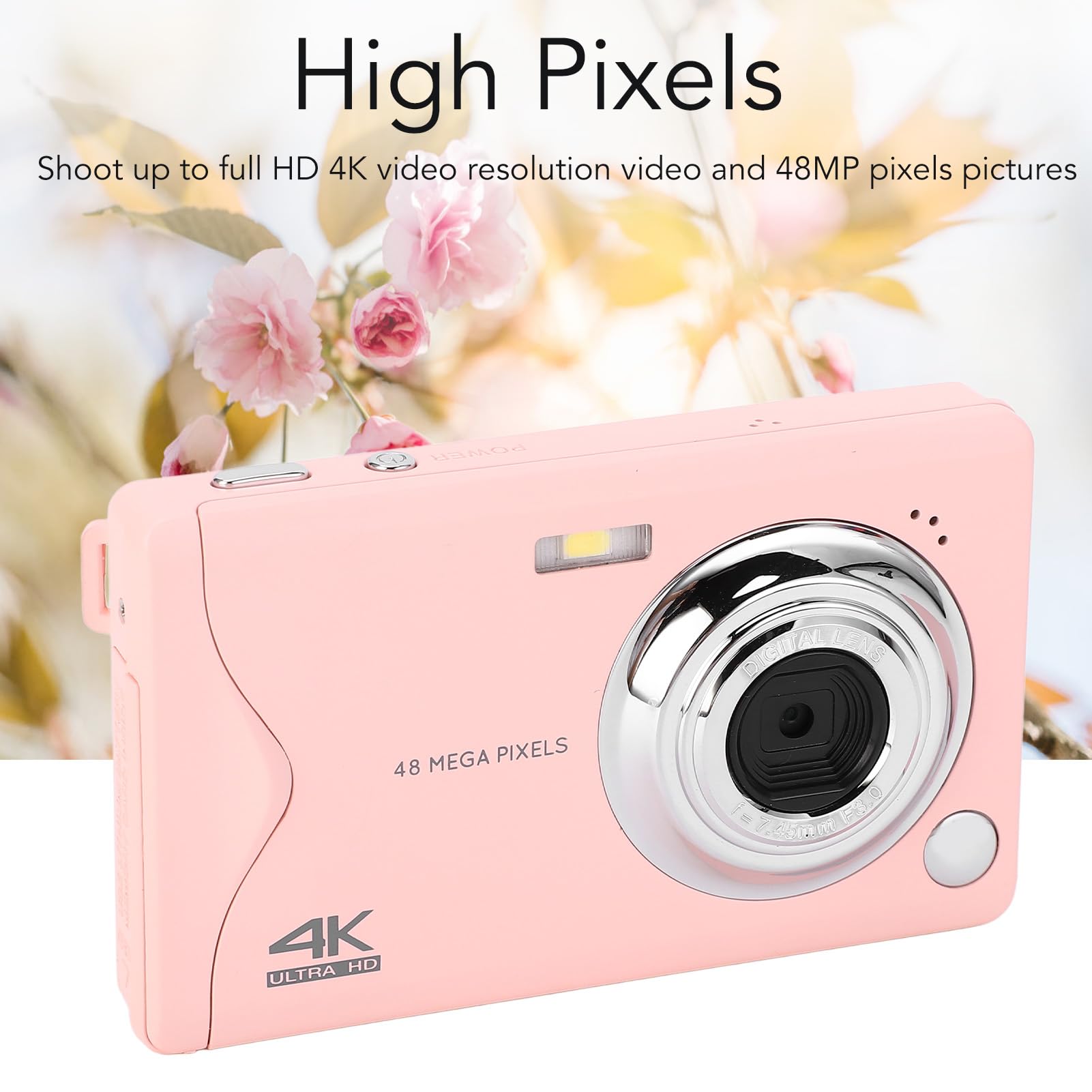 Appareil Photo Numérique Compact 48MP 4K | Écran 2,4 Pouces, Stabilisation, Autofocus | Parfait Pour Vlog, Voyages, Cadeau | Léger Et Facile à Utiliser