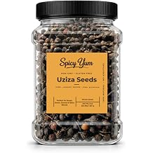 Spicy Yum! Uziza Seeds Iyere, Ashanti Pepper Whole Piper guineense Seeds, Premium West African Spice, Non-GMO, No Artificial Colors or Preservatives, 8 oz