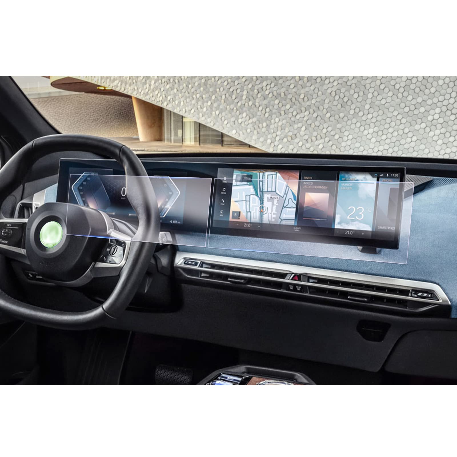 GAFAT [4 Piezas] Compatible con BMW i3 i4 i5 i7 iX X5 X6 X7 XM iDrive 8 2022 2023 2024 Protector de Pantalla, Nano Pantalla para 12,3" Navigation + 14,9" Cockpit, Antigolpes, 6H Antiarañazos