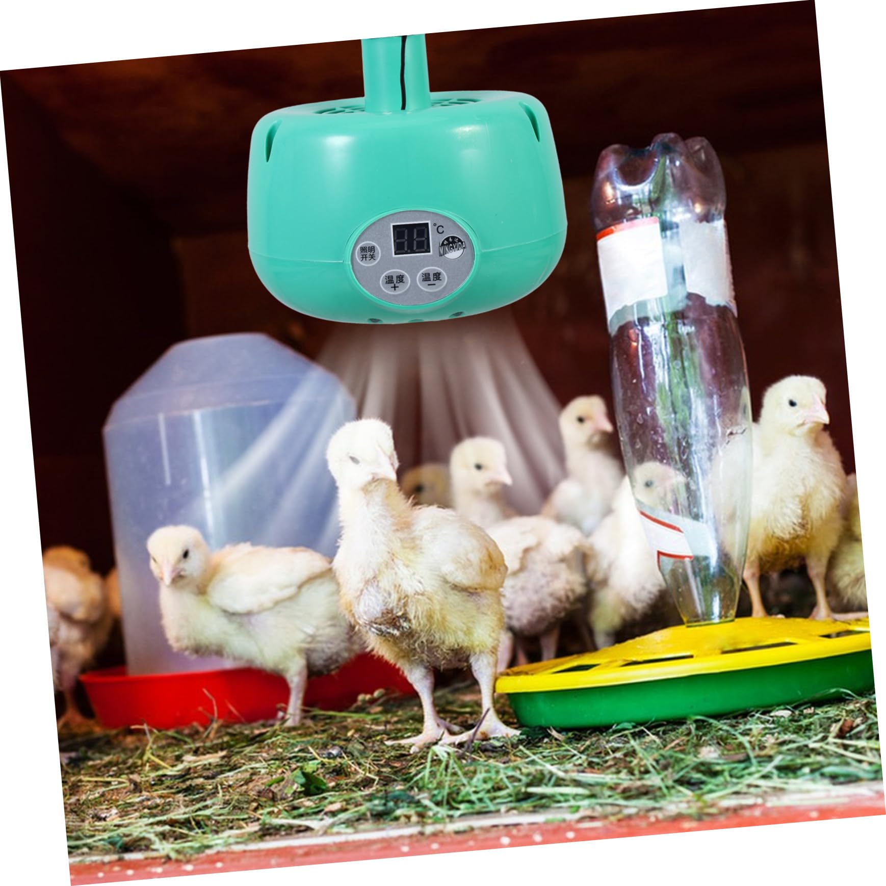 Mobestech Lampada Riscaldante a Temperatura Regolabile per Animali | Verde, Plastica e Metallo, Uso per Criceti e Uccelli, Sicura e Controllo Intelligente