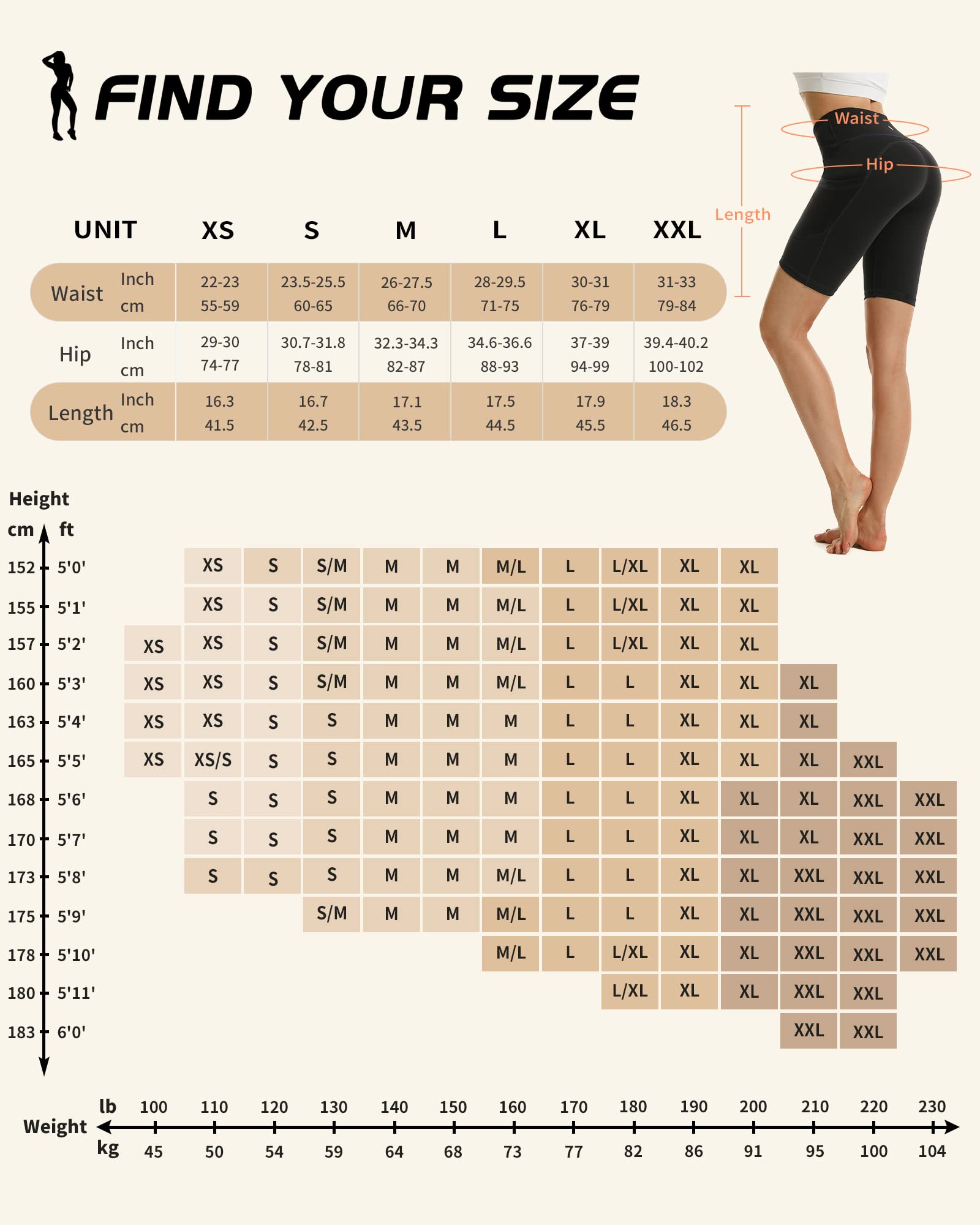 CAMBIVO Leggins Cortos Mujer Cintura Alta Push Up con Bolsillo para Deporte