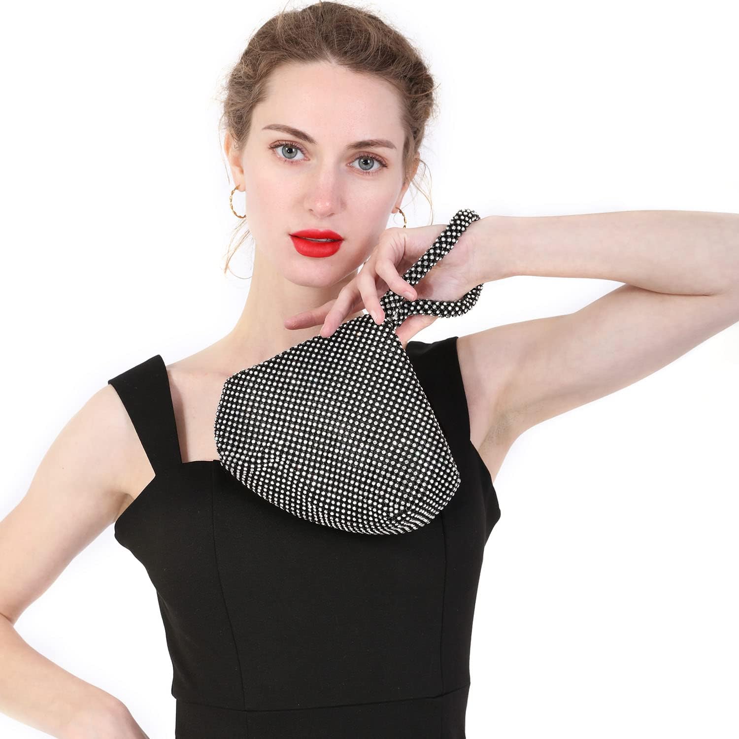 Women's Evening Bag- Upgraded Larger Size Full Rhinestones Bling Wrist Clutch Purse for Party Wedding Date Night - Image 6