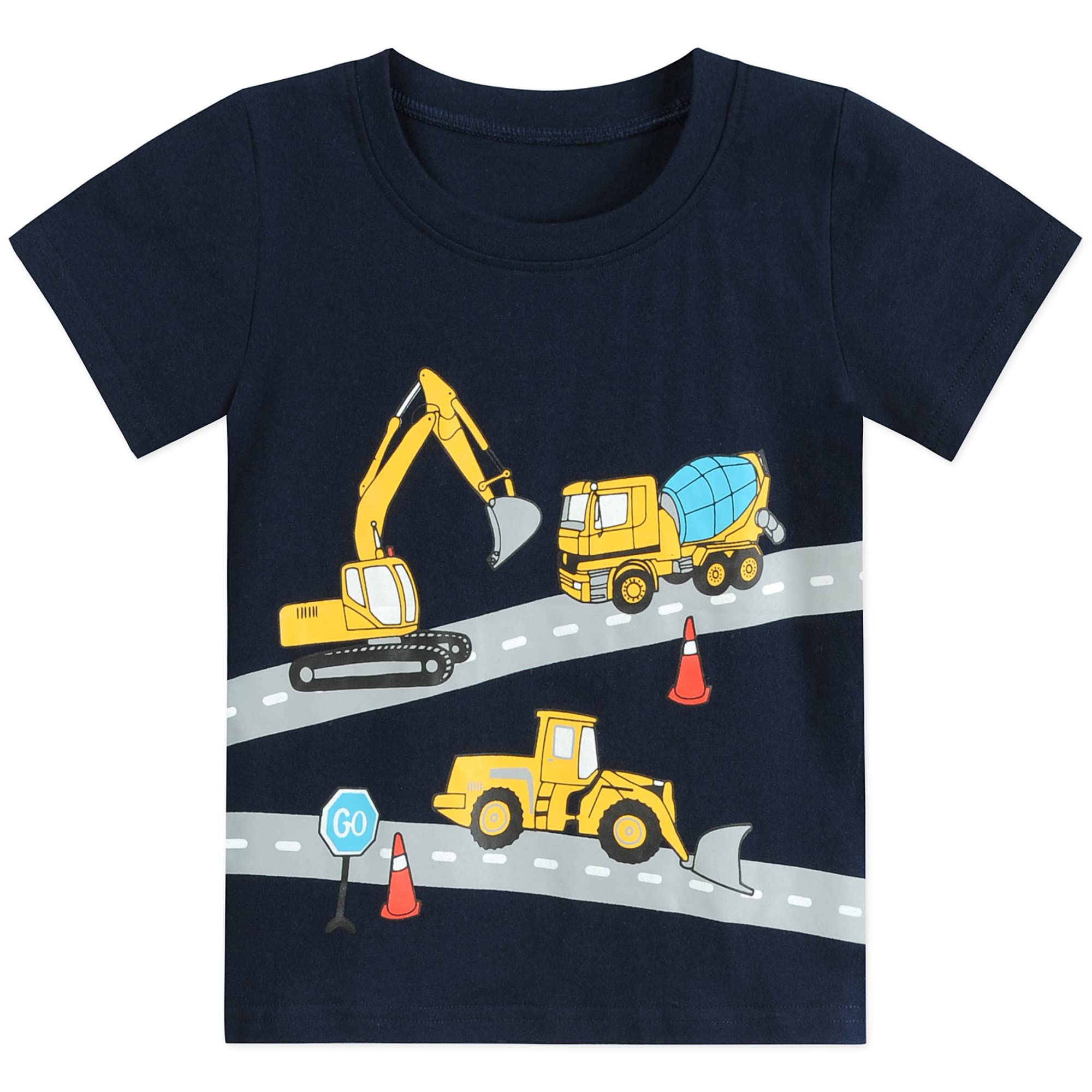 Little HandKids Boys T-Shirt Cute Dinosaur Short Sleeve Tops Casual Cotton Tee Shirts Clothes Toddler Age 1-7 Years