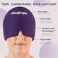 Vista 8 de Gorro de hielo para migraña Magic Gel Alivio real de migraña y dolor de cabeza La gorra original para el dolor de cabeza Frío, cómodo, oscuro