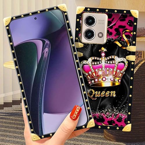 Miniatura 5 de Funda compatible con Motorola Moto G Stylus 5G 2023, J Crown Queen con estampado de leopardo, de lujo, elegante, suave, TPU a prueba de golpes