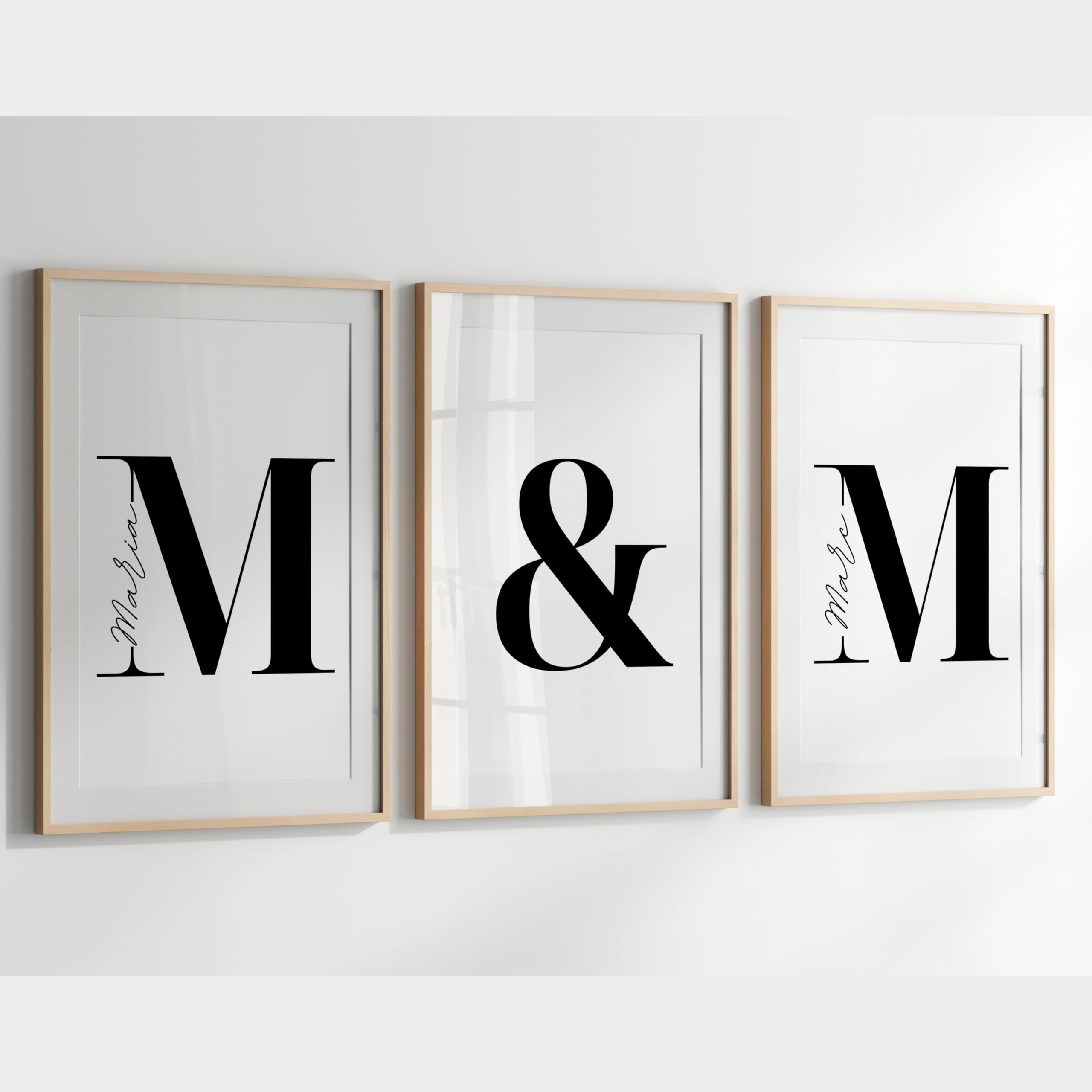 Little Mathilda Personalisierte Poster 3er Set Bilder – Hochzeitsgeschenk personalisiert, Jahrestag Geschenk für Ihn Wanddeko Wohnzimmer, Fotogeschenke personalisierte Geschenke (3er Set 70x50cm)