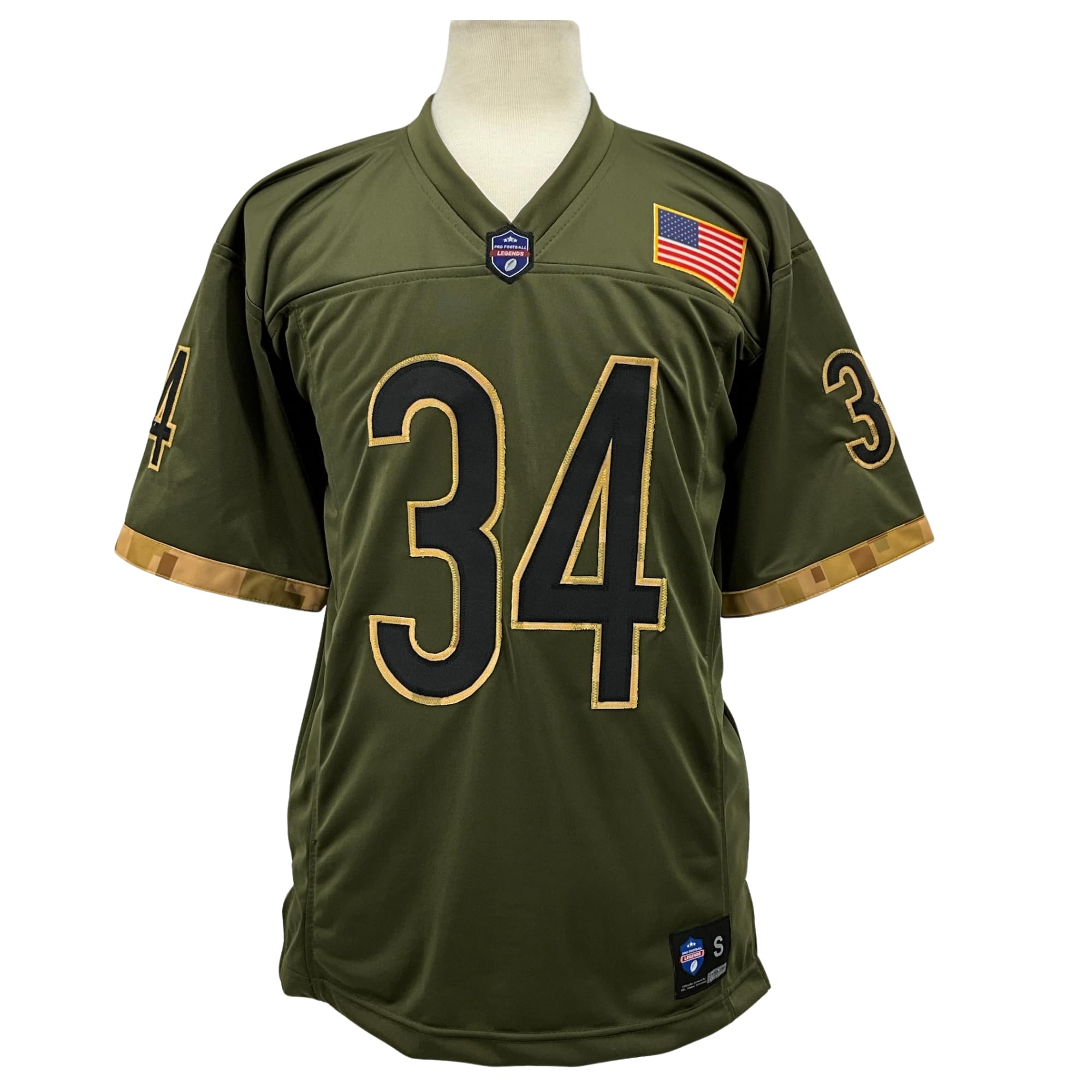 TIMELESS AUTHENTIC Walter Payton Jersey Olive Camouflage Chicago | Unisex Adult Sizes S-5XL Unsigned Sewn Stitched