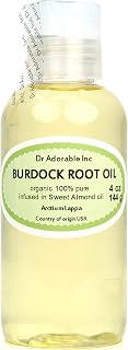 Dr Adorable - 4 oz - Burdock Root Oil - Infused 100% Pure Natural Organic for Skin Hair Nails