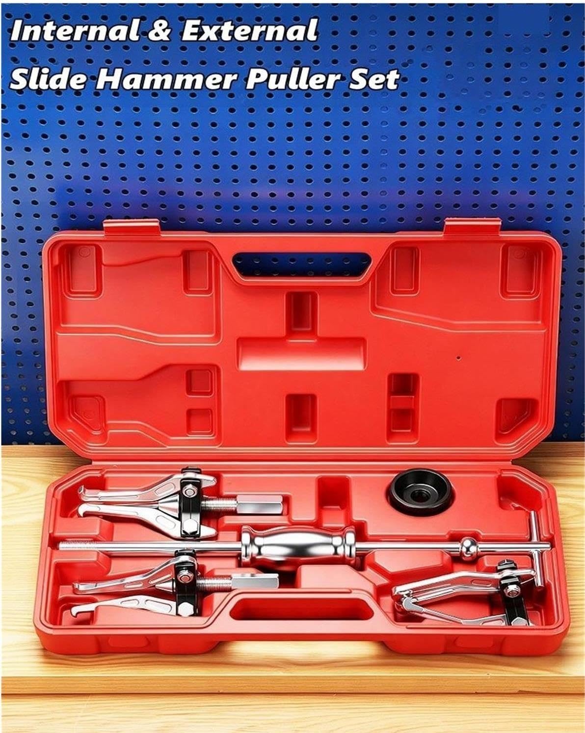 Extractor de Cojinetes Juego Extractor cojinetes Motor multifunción, Kit Herramientas extracción, Martillo Deslizante para reparación Motocicletas Kit de Extractor de Engranajes(15-90)